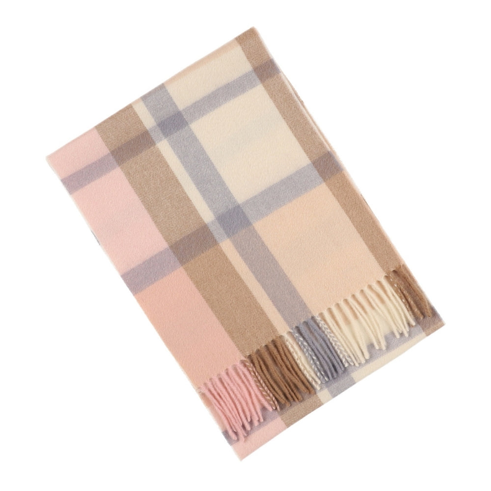 Beige check scarf in 100% wool – London (6)
