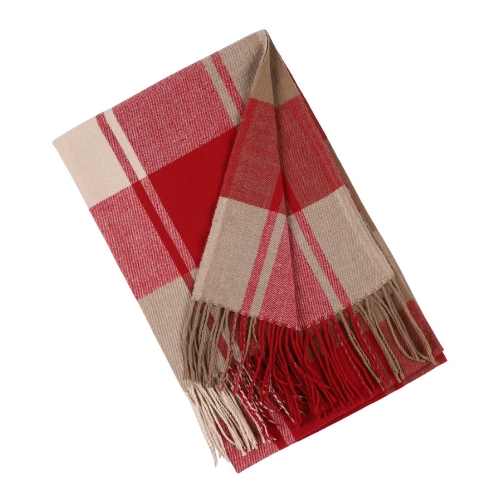 Red check scarf with fringe – Liverpool (3)