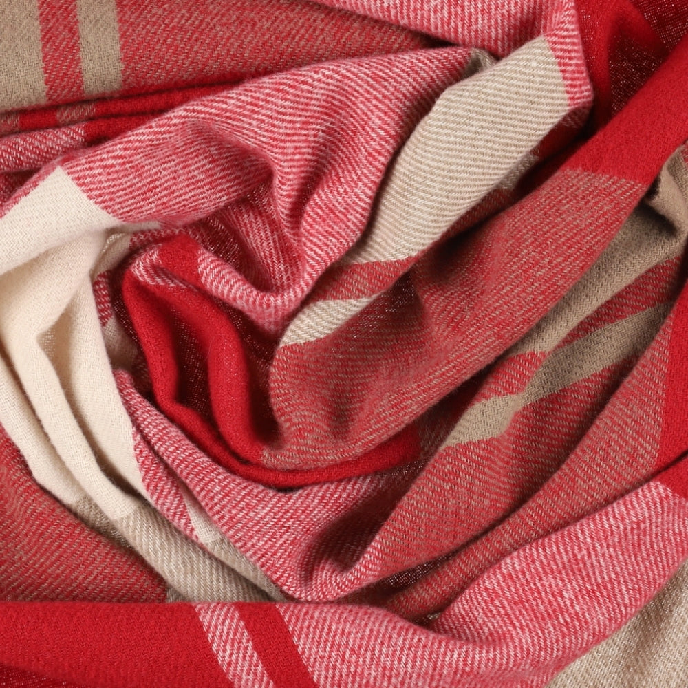 Red check scarf with fringe – Liverpool (2)
