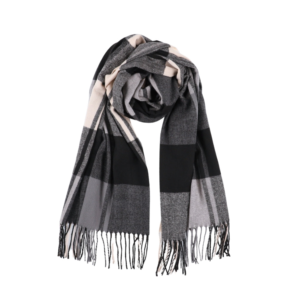 Black check scarf with fringe – Liverpool (4)