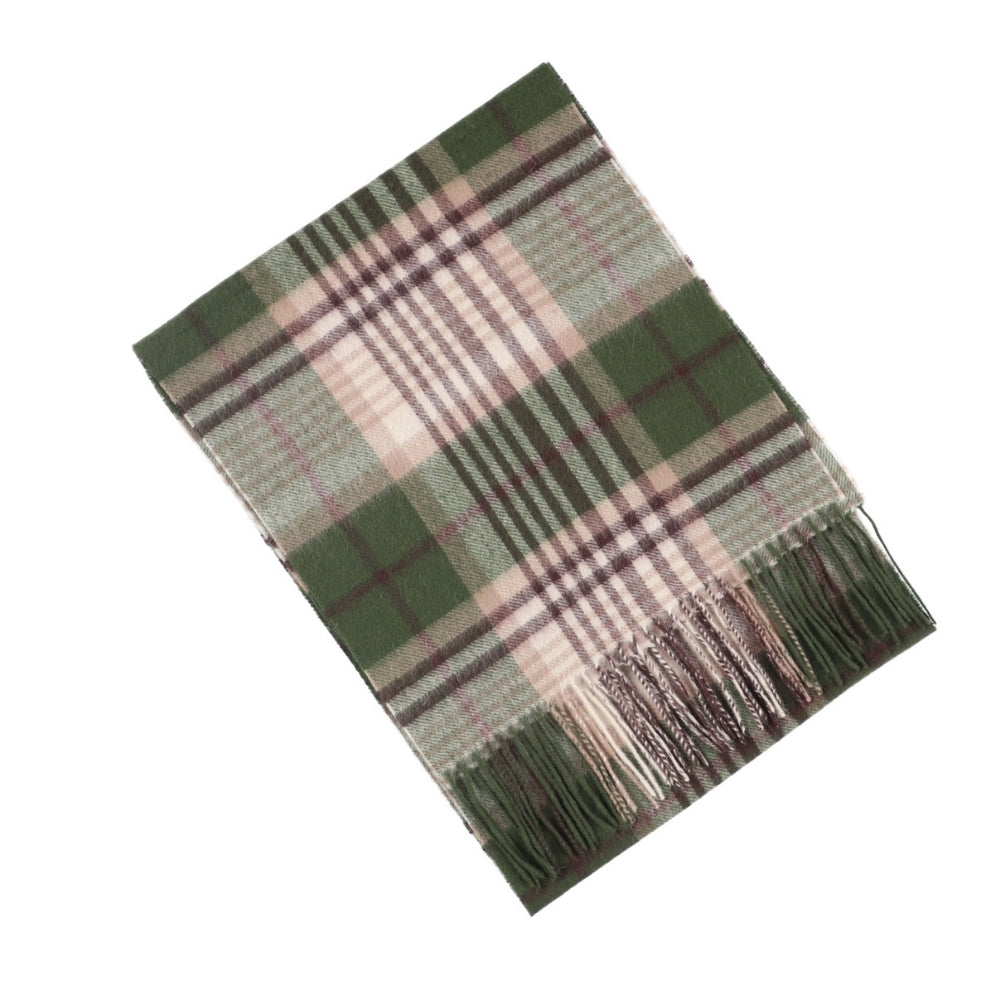 Green check scarf in 100% wool, with fringe – London (6)