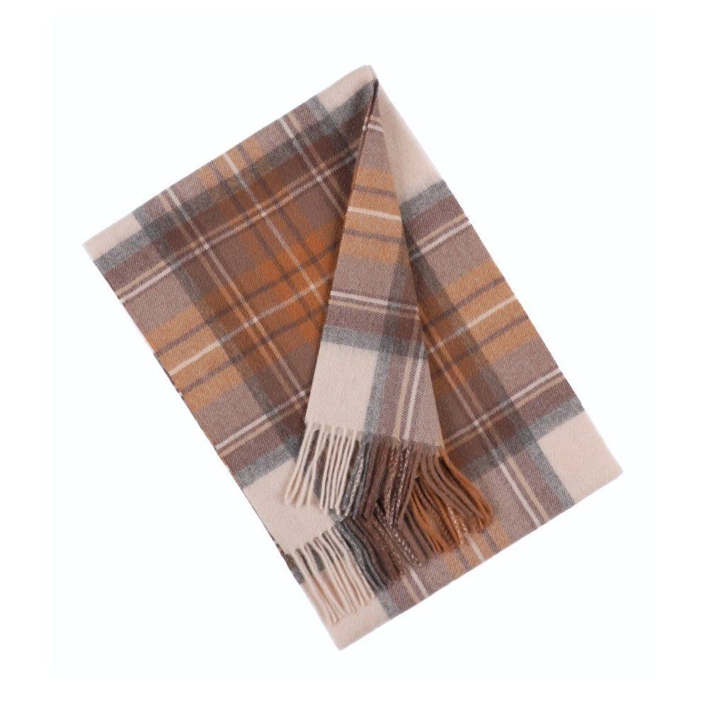 Brown check scarf in 100% wool – London (3)