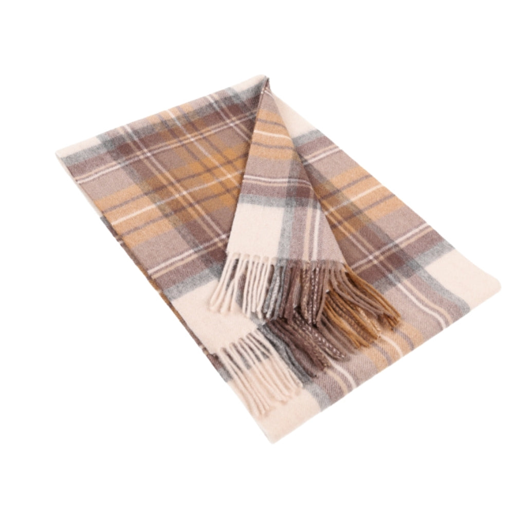 Brown check scarf in 100% wool – London (1)