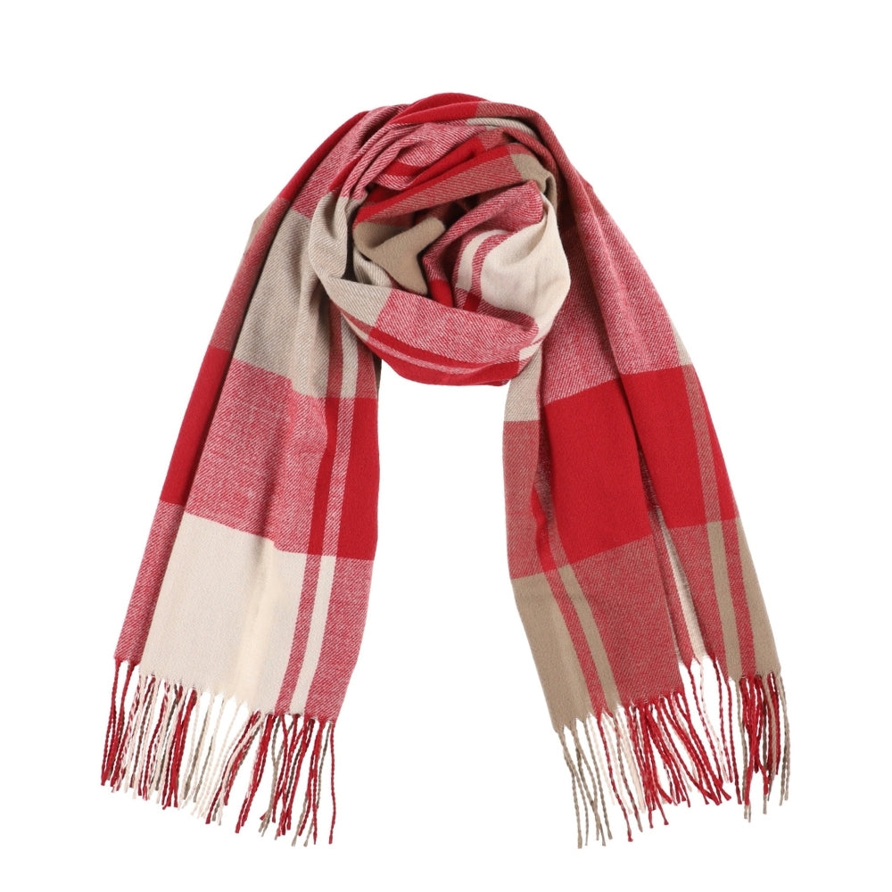 Red check scarf with fringe – Liverpool (4)