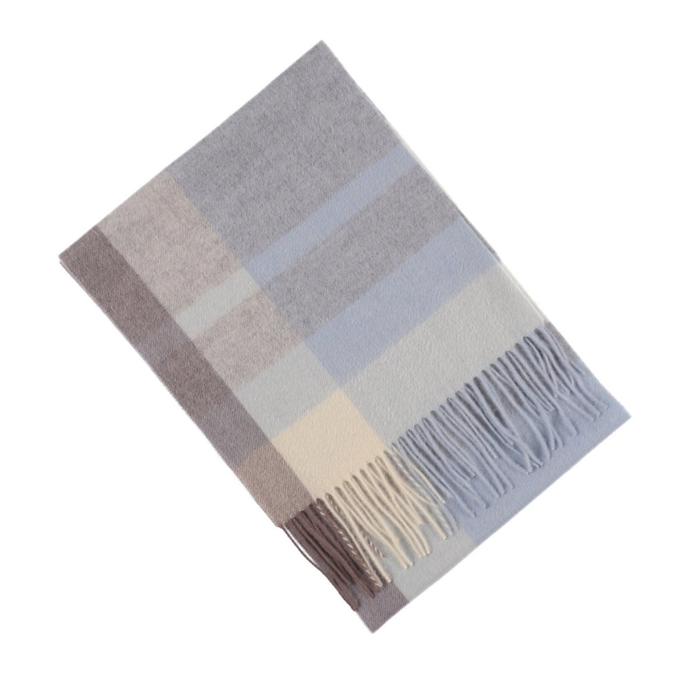 Blue check scarf in 100% wool – London (6)