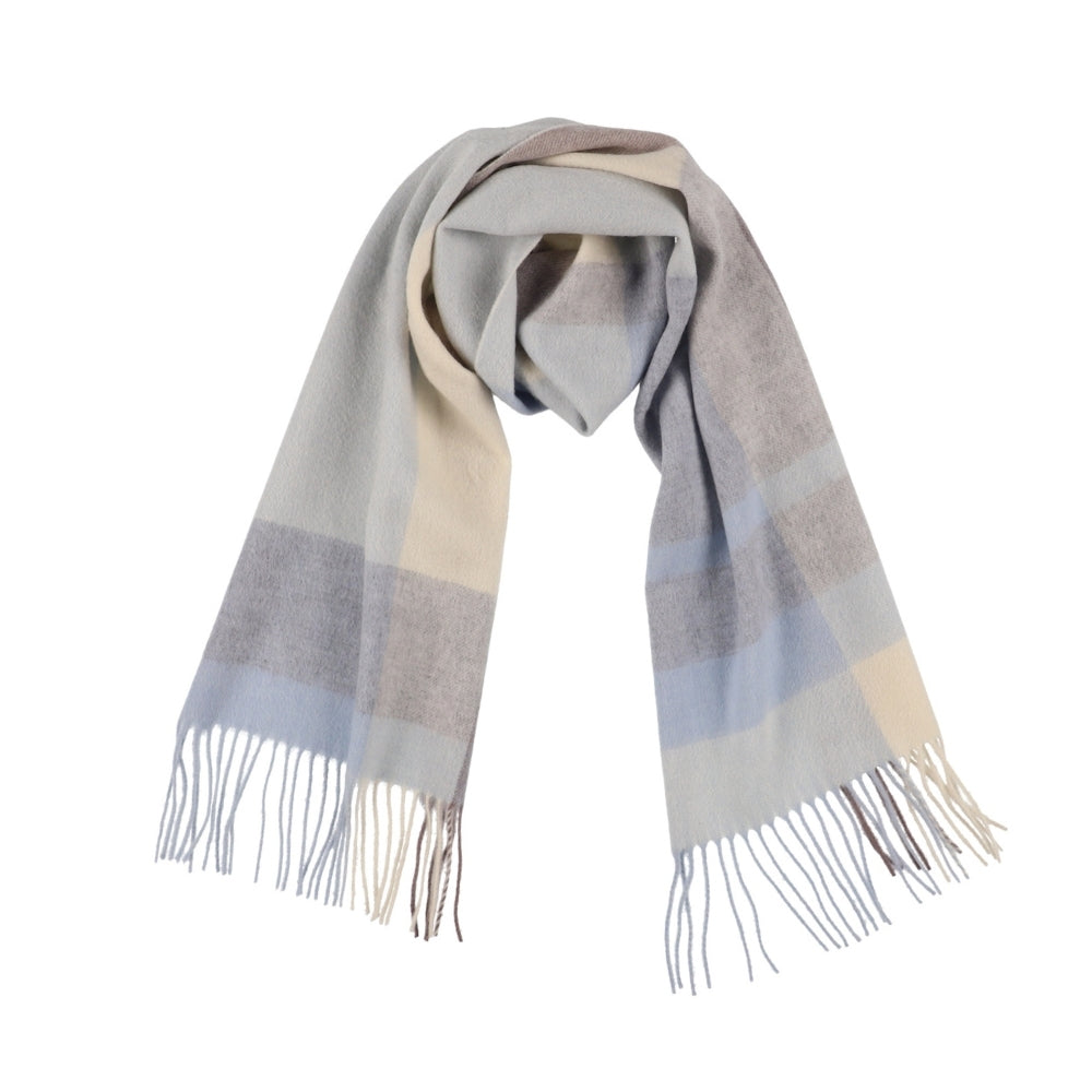 Blue check scarf in 100% wool – London (4)
