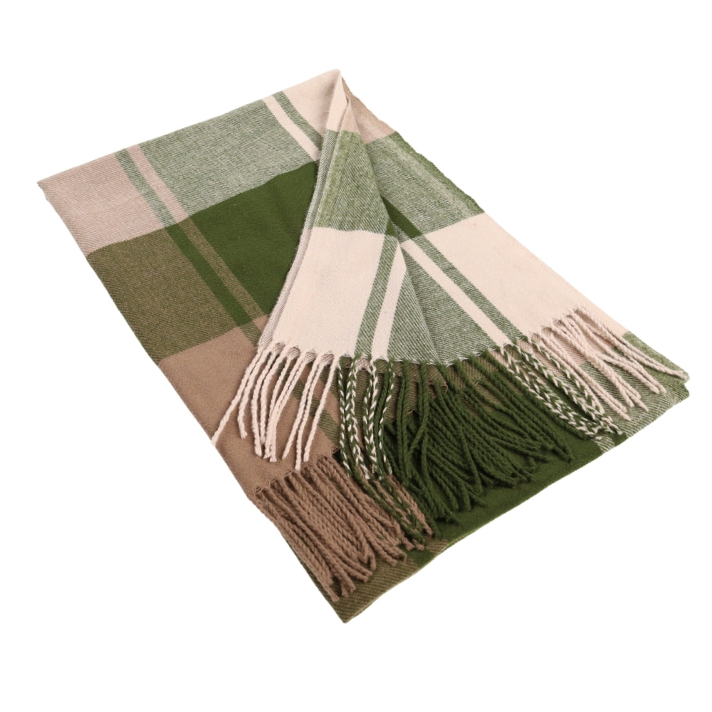 Green check scarf with fringe – Liverpool (1)