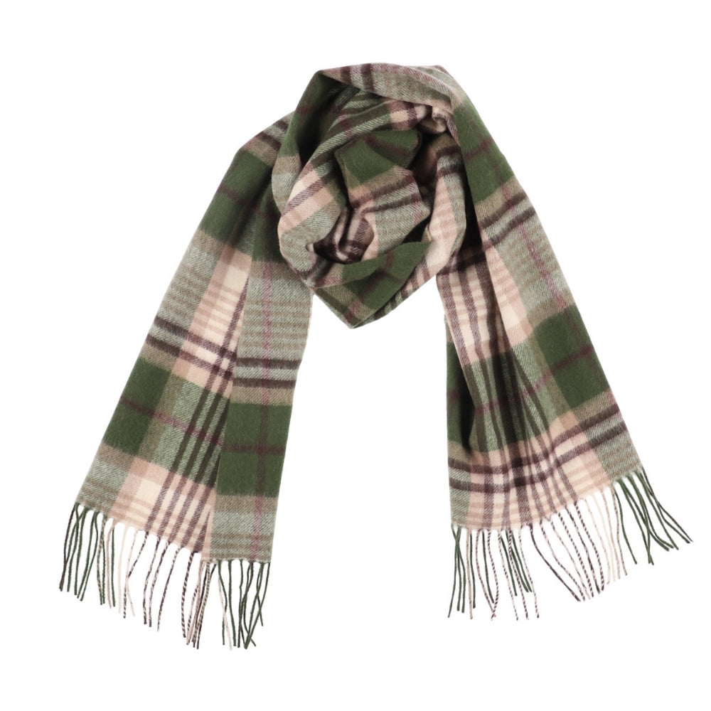 Green check scarf in 100% wool, with fringe – London (4)