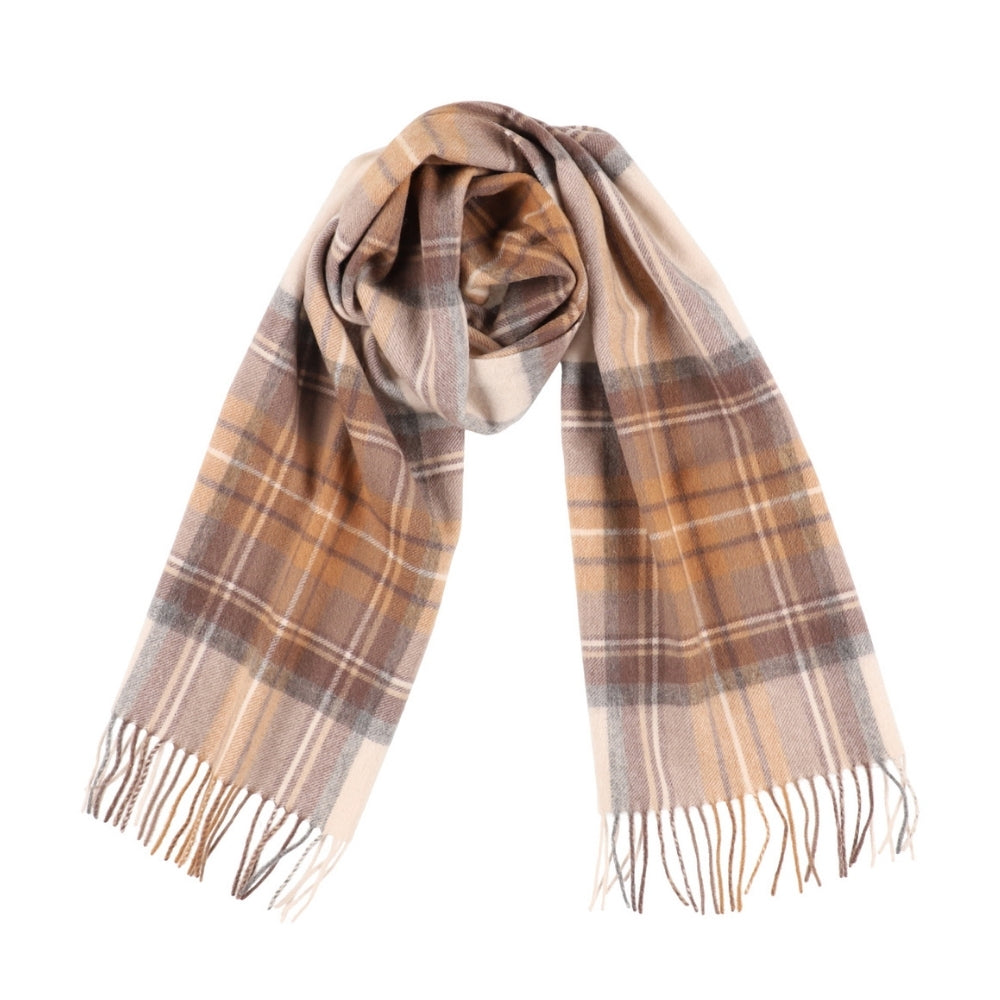 Brown check scarf in 100% wool – London (4)